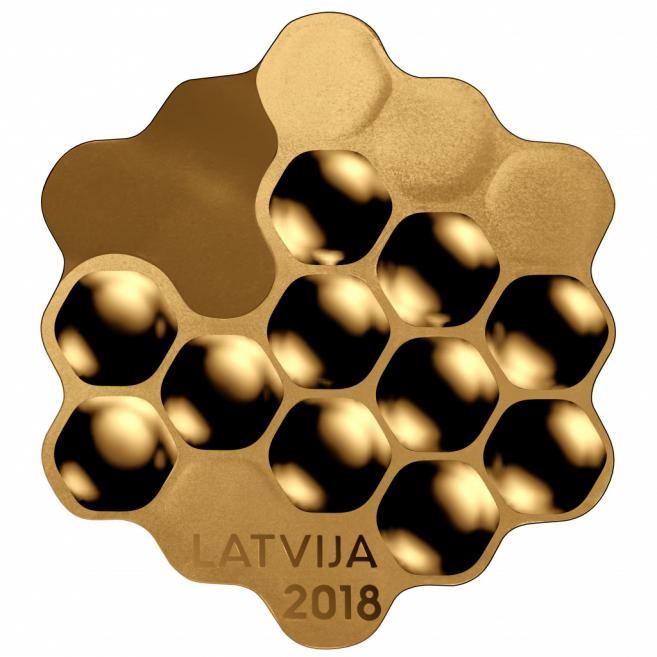 Honey Coin. Graphic design: Artūrs Analts. 2018. Obverse and reverse. Publicity photo