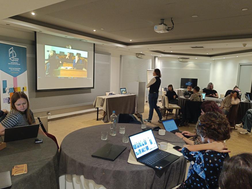 “Talking Heads” project participants take part in a collaborative session connecting with online partners.