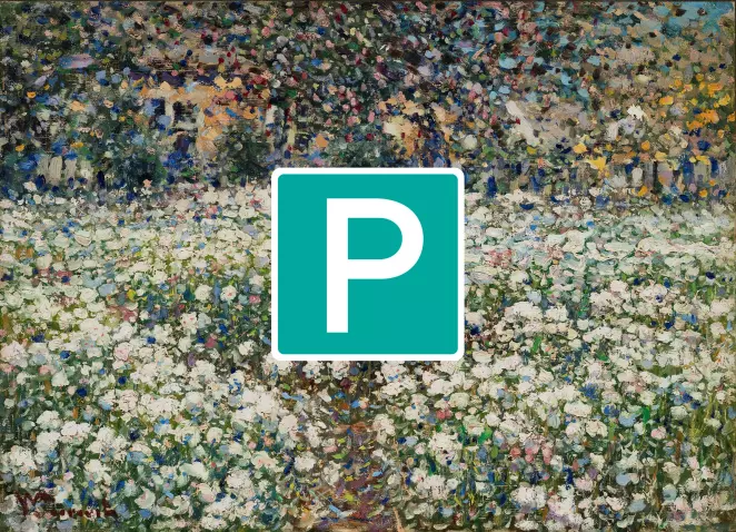 Purvīša darbs ar ziedošu pļavu