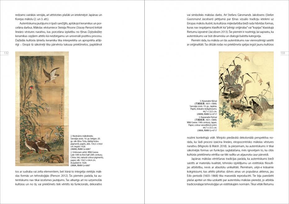 Divi Austrumāzijas gleznojumi ar savvaļas zosīm dabas ainavā ilustrē Ķīnas un Japānas mākslas tradīciju estētiku un savstarpējās ietekmes.