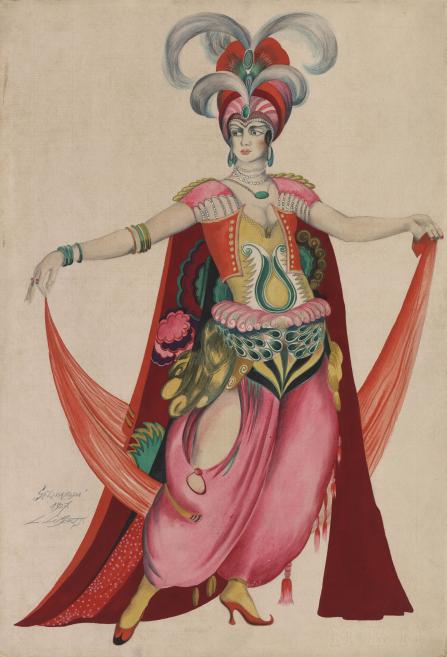 Ludolfs Liberts. Scheherazade. Costume design for the ballet The Raja&rsquo;s Dream of Anna Pavlova&rsquo;s ballet company. Unrealised. 1927. Watercolour and tempera on paper and cardboard. Collection of the Latvian National Museum of Literature and Music, Riga. Publicity image