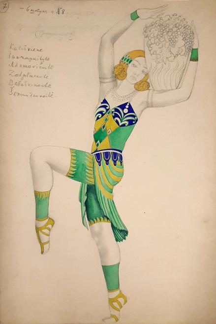 Ludolfs Liberts. Costume design for Camille Saint-Sa&euml;ns&rsquo; opera Samson and Delilah (premiere at the Kaunas State Theatre 08.05.1931, director Feofan Pavlovsky, conductor Mykolas Buk&scaron;a). 1931. Pencil, gouache and gold on cardboard. Collection of the Latvian National Museum of Art, Riga. Publicity image