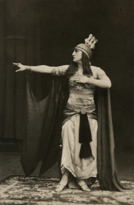 Vincė Jonu&scaron;kaitė as Amneris in Giuseppe Verdi&rsquo;s opera Aida (premiere at the Kaunas State Theatre 10.11.1926, director Nikolai Tikhomirov, conductor Mykolas Buk&scaron;a). 1926. Unknown photographer. Collection of the Lithuanian Theatre, Music and Cinema Museum, Vilnius. Publicity photo