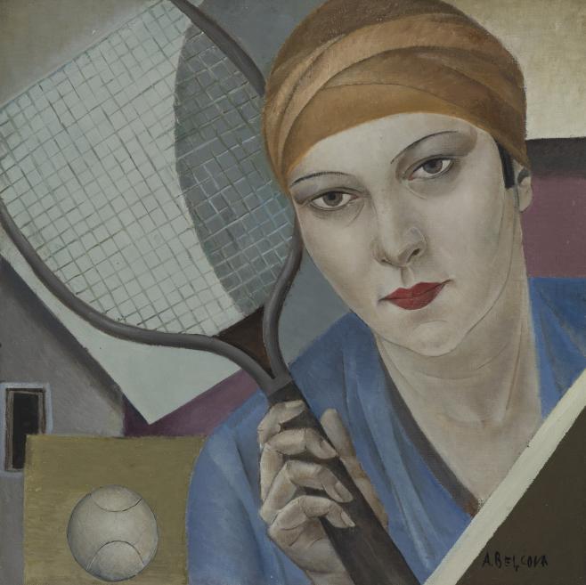 Aleksandra Beļcova (1892&ndash;1981). Tenisiste. 1927. Audekls, eļļa. LNMM kolekcija. Foto: Normunds Brasliņ&scaron;