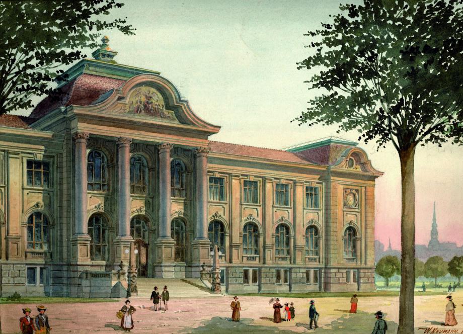 Akvarelis ar Rīgas Mākslas muzeja projektu, 1902. gads, autors Teodors Neimanis.