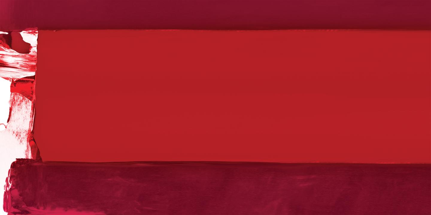 Abstract artwork in shades of red with horizontal and vertical color fields.