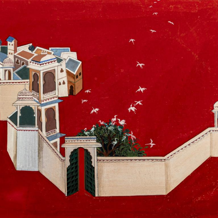 Shail Choyal (1945). City. West India. Cardboard, gouache, pencil. LNMA collection. Publicity photo