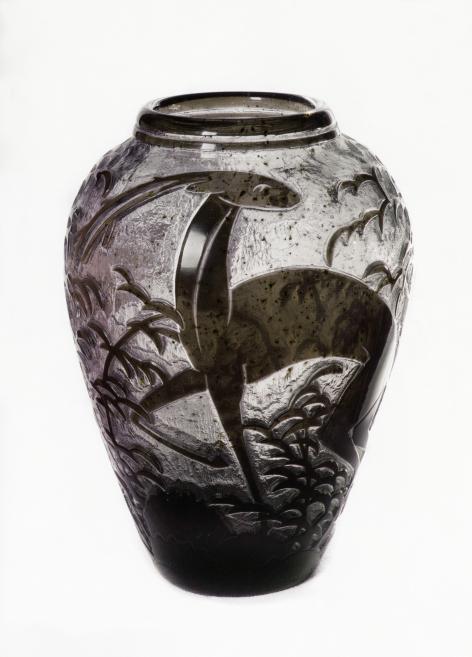 Egg-shaped vase with engraved deer image. 1925. Esterkin Family Collection. Publicity photo.