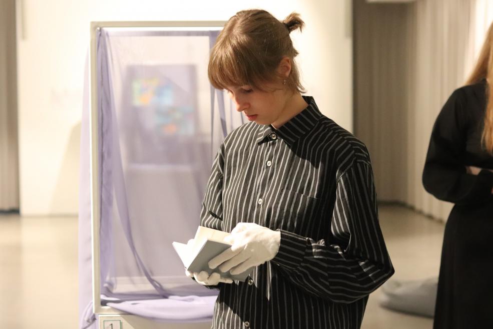 Opening of the 6th season exhibition of the Art Museum Youth Club &ldquo;Boat Ride. You Can&rsquo;t Step into the Same River Twice.&rdquo; 2024. Photo: Līna Jakubāne