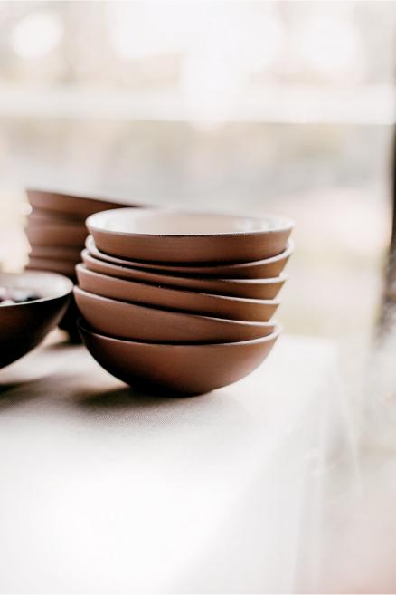 Clay bowls.