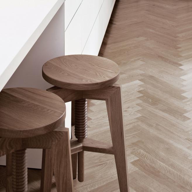 Stools in the interior.