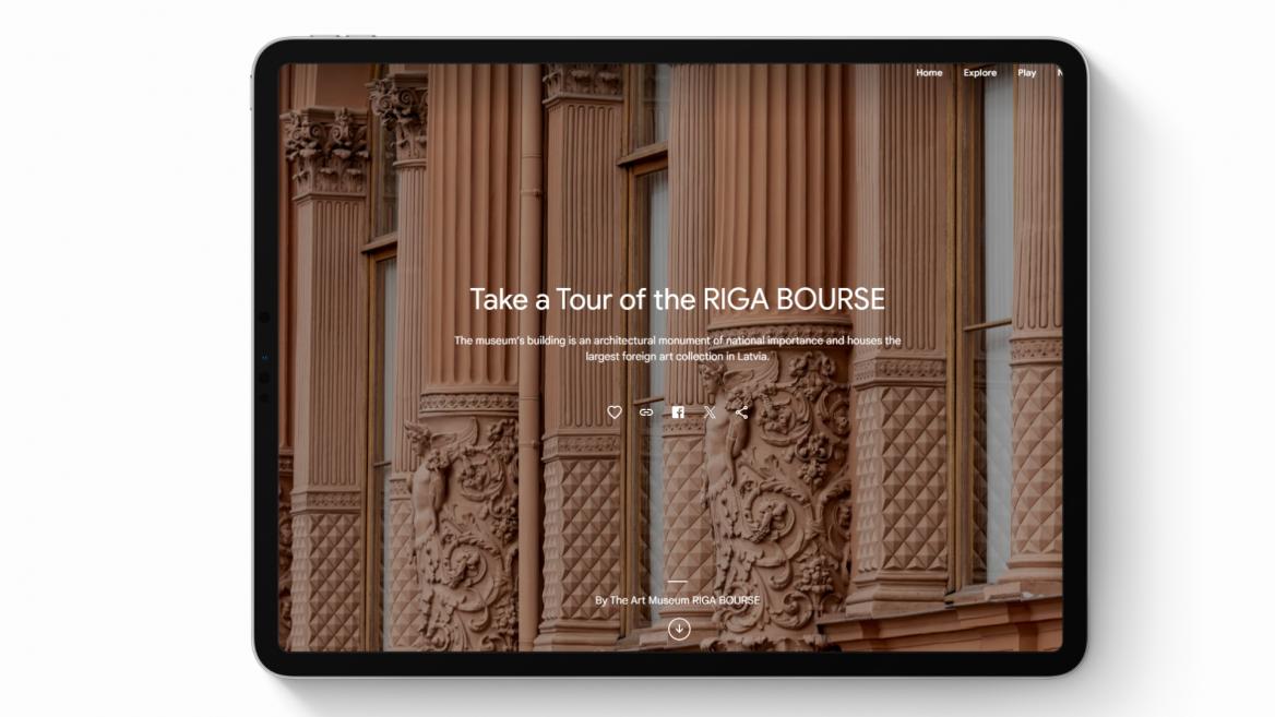 Screenshot from the Google Arts &amp; Culture profile of the Art Museum RIGA BOURSE. 2024. Publicity photo