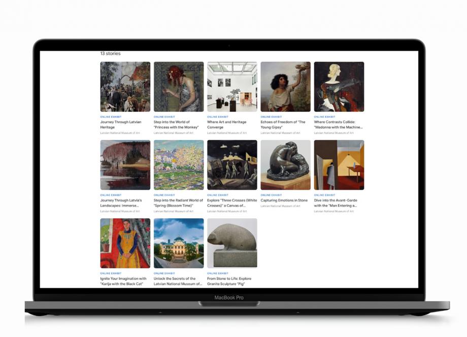 Ekrān&scaron;āviņ&scaron; no Latvijas Nacionālā mākslas muzeja profila &ldquo;Google Arts &amp; Culture&rdquo; dažādās ierīcēs. 2024. Publicitātes foto