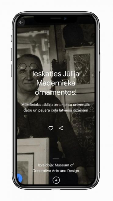 Ekrān&scaron;āviņ&scaron; no Dekoratīvās mākslas un dizaina muzeja profila &ldquo;Google Arts &amp; Culture&rdquo; dažādās ierīcēs. 2024. Publicitātes foto